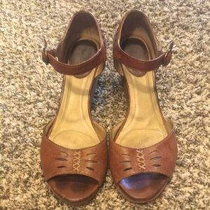 Frye wedge sandals, excellent condition